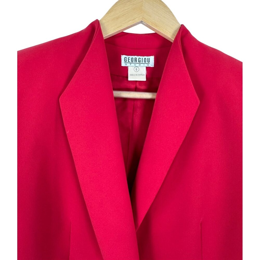 Red Single-Button Blazer - Picture 3 of 9